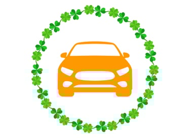 Car icon inside of clover border