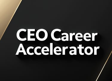 a black and white logo with the words ceo career accelerator