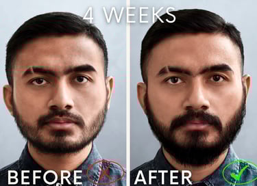 Before and after beard growth