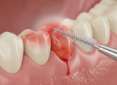 Saignement des gencives à cause des brossettes interdentaires hygiene-precision.com 