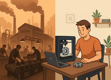 image showing the evolution of item production through 3D printing