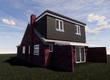 3D digital image of loft conversion for a bungalow 