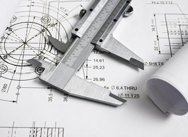 Vernier caliper on engineering drawings