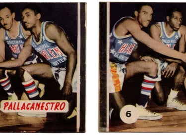 1953 Lampo Figurine Sport Magico #6 Pallacanestro Harlem Globetrotters Booklet (front & back cover)