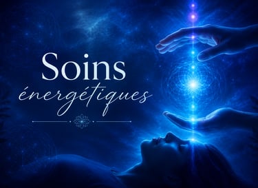 image IA soins énergétiques avec deux mains dans un fond bleu