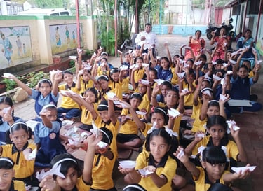 Origami workshops in primary schools in India
