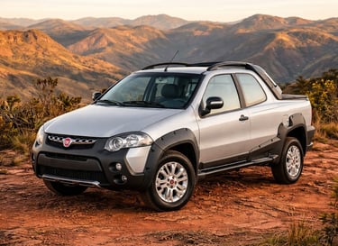 Fiat Strada em terreno off-road mostrando resistência e robustez no uso real
