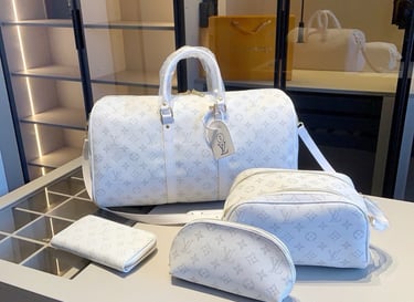 a white louis vuittououou baguett bag