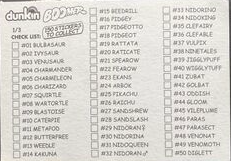 Checklist Dunkin Boomer #1