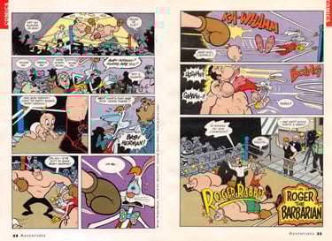 Disney Adventures Featured Comics of Roger and a Variety of Other Characters