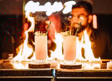 Bar à cocktails animation avec un barman