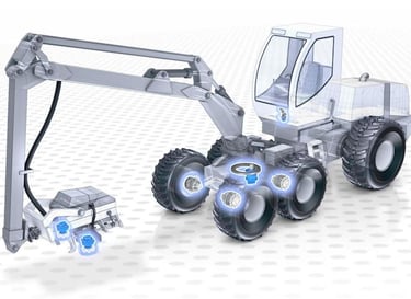 Poclain Hydraulics transmisijų komponentai