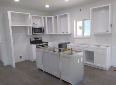 This is a handbilt countertop. The epoxies I used mimic a white Carrera marble finish.