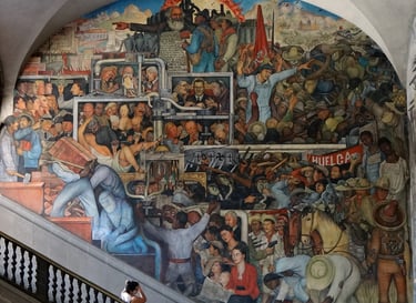 Diego Rivera mural at the National Palace in Mexico City depicting the history of the Mexican revolution.
