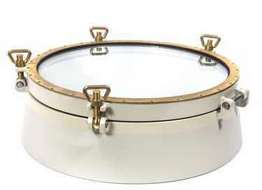 Très grand hublot ouvrant 600 mm en laiton et acier