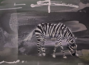 a zebra is shown in this picture