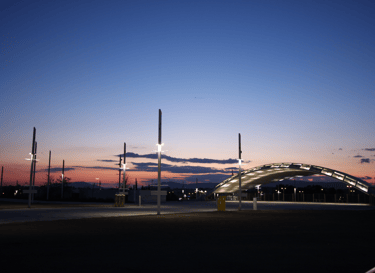 Olympic Stadium Athens Entrance in Sunset