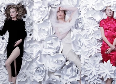Elizabeth Lotz (Liz Lotz) art director fashion prop design artist paper flower installation model backdrop design