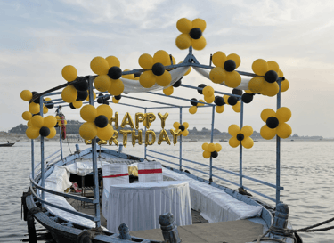 Basic Decorated Canopy (Light) Motor Boat for Simple Celebration
