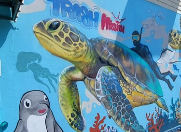 thai mueang street art turtle