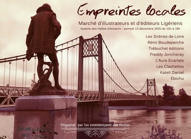 Affiche Empreintes Locales, marché d'éditeurs et d'illustrateurs Ligériens