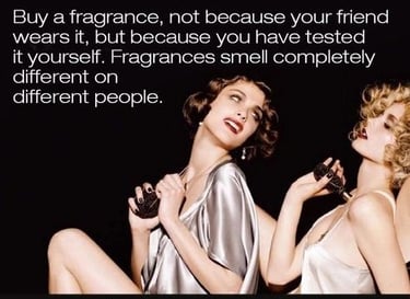 two sophisticated women enjoying perfume meme