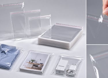 Self adhesive BOPP poly bags supplier in Indore transparent plastic packaging with sealing flap