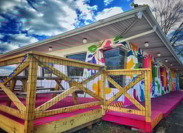 exterior deck and eating area of Taco Jesus Lynchburg va