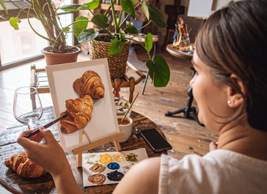 Croissant and Painting