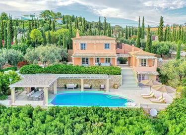 Exterior Shot of a Villa in Porto Heli with drone