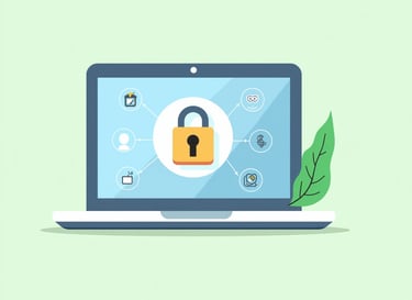 a laptop computer with a lock on it