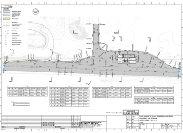 Road and truck wash access layout inside a cement plant, including pavement geometry and site grading