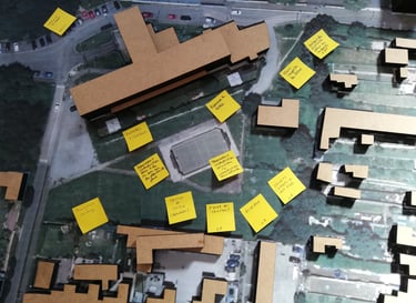 map and model showing collaborative work as part of citizen participation in Belgium