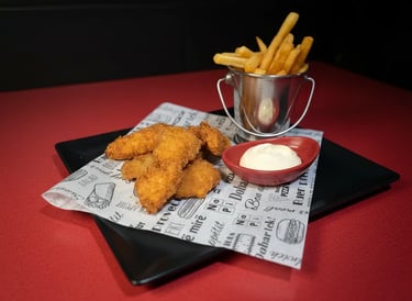 AI obrađena fotografija chicken nuggetsa prilagođena za digitalni marketing i oglašavanje restorana