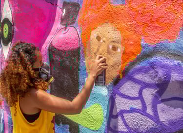 Bea Simões, participante do AfroGrafiteiras credito: foto Gabriel Andrade
