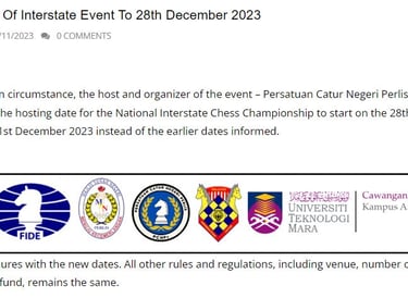 Malaysian Chess Federation. Interstate Event 2023. Catur Malaysia. Malaysia Chess