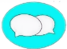 a blue and white speech bubble bubble bubble bubble bubble