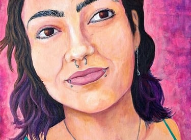 a painting of a woman with a necklace