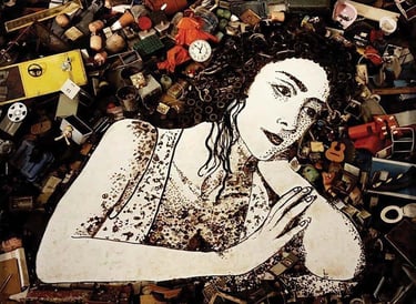 A artista Vik Muniz, internacionalmente reconhecida, também vem se dedicando a obras com materiais r