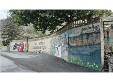 Mural next to the Embassament de Sopeira photographed by NIKORU
