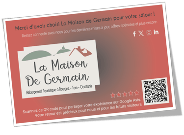 Cliquez sur la carte de visite pour donner votre avis sur Google Business