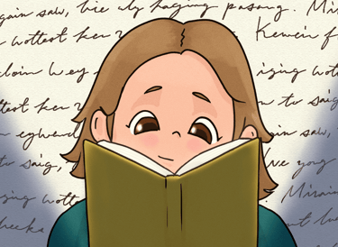 A woman reading.