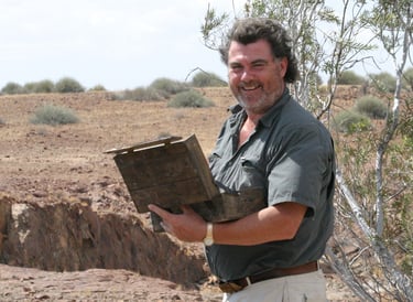 Paul Apps Plein Air painting in Damaraland Namibia