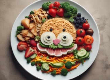 A warm, rustic table setting featuring bowls of hearty Scottish stew, plates of oatcakes, and a jar of honey under soft natural light.