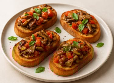 Oyster Mushroom Bruschetta