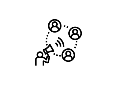 desenho de uma pessoa segurando um megafone