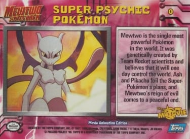 0 Super Psychic Pokémon Topps Pokémon The First Movie back