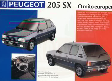 brochure peugeot 205 SX brazil bresil