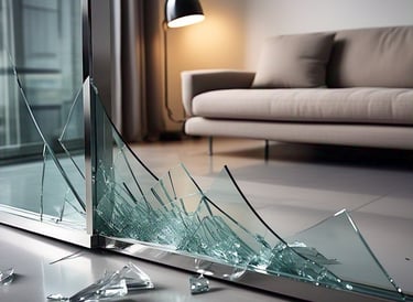 Vidrios quebrados, peligro inminente