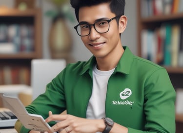 The image displays a counter with various items including a pricing sign for gaming rates, a payment terminal, hand sanitizer, a scanner, and shelves with playing cards and Lego sets. There is a screen showing what appears to be a security camera feed.